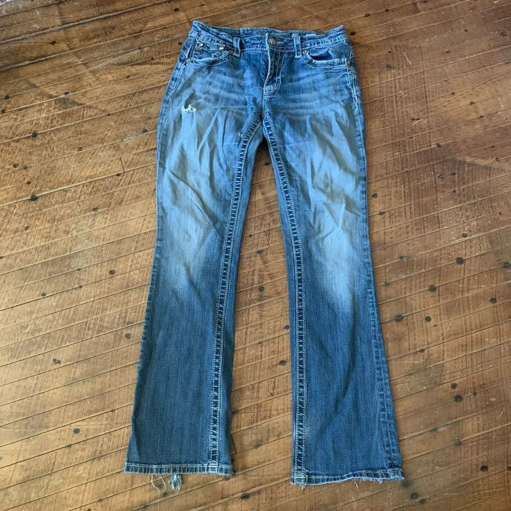 Miss Me bling sequin distressed western boot size 29 jeans